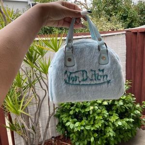 Blue fuzzy Von Dutch bag